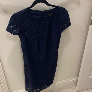 Banana Republic Navy Lace Mini Dress Workplace Office Attire Size 0